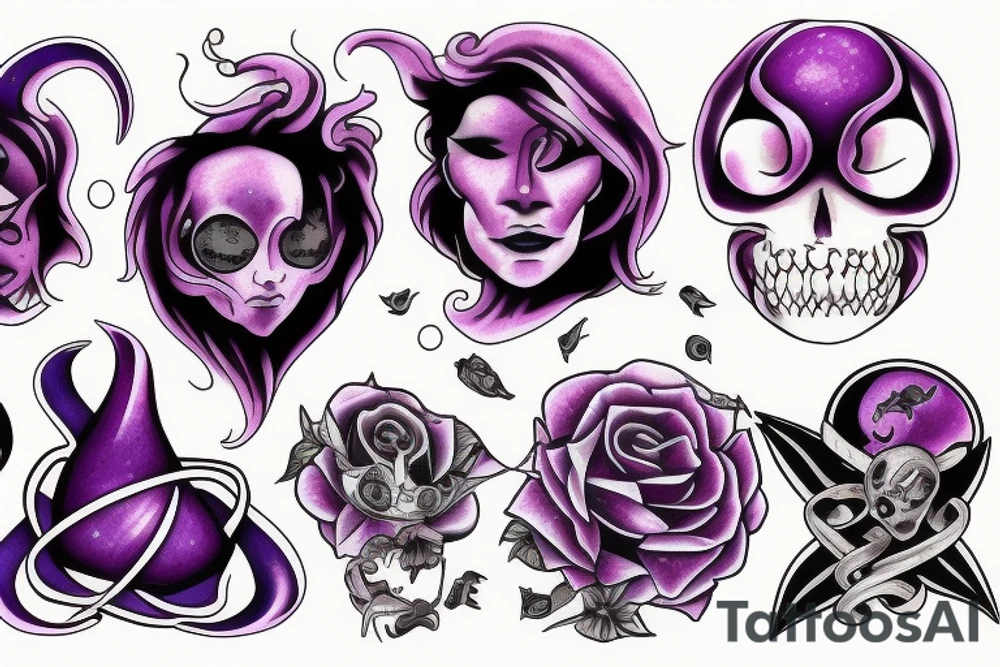a purple planet tattoo idea