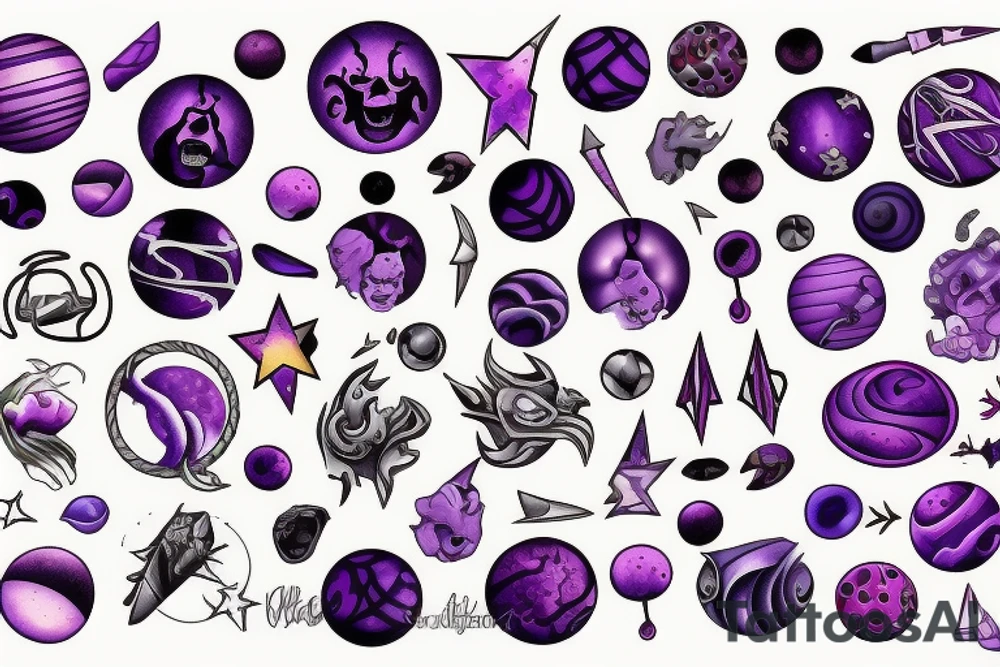 a purple planet tattoo idea
