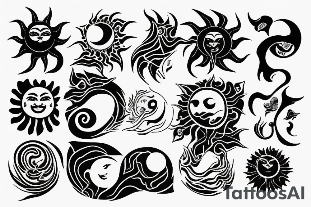 Ying and yang to the quote "the sun still rises after the darkest of nights tattoo idea