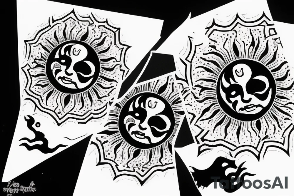 Ying and yang to the quote "the sun still rises after the darkest of nights tattoo idea
