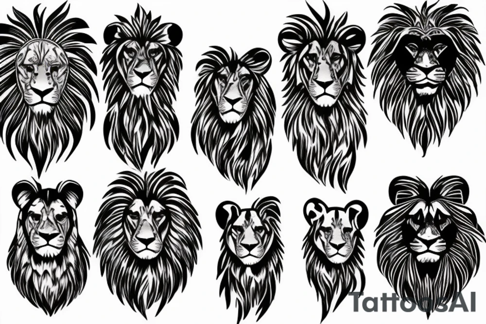 Lion family tattoo idea