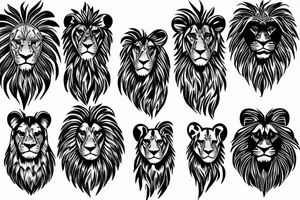 Lion family tattoo idea