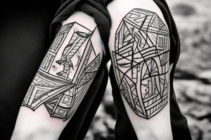 Backpacking Australia with a Guitar and a station Waggon. A brain and a heart fighting each other. tattoo idea