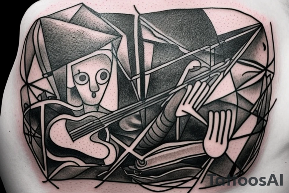 Backpacking Australia with a Guitar and a station Waggon. A brain and a heart fighting each other. tattoo idea