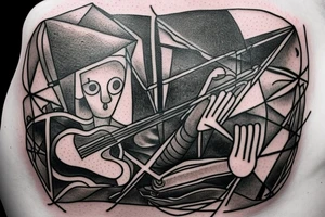 Backpacking Australia with a Guitar and a station Waggon. A brain and a heart fighting each other. tattoo idea