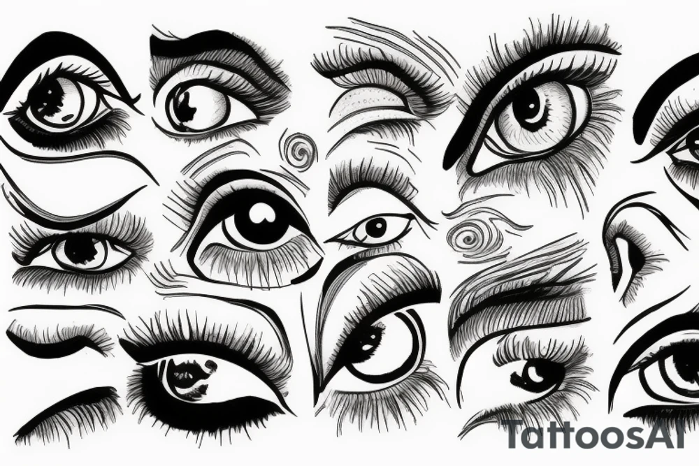 eyes and a stormy mountain tattoo idea