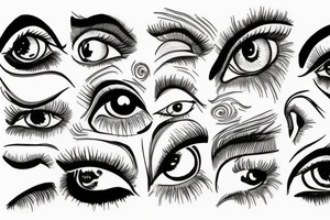 eyes and a stormy mountain tattoo idea