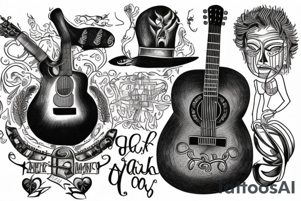 Backpacking Australia with a Guitar and a station Waggon. A brain and a heart fighting each other. tattoo idea