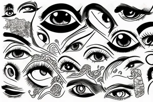 eyes and a stormy mountain tattoo idea