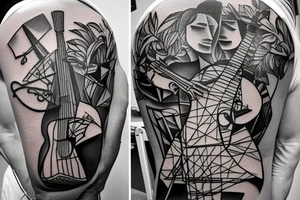 Backpacking Australia with a Guitar and a station Waggon. A brain and a heart fighting each other. tattoo idea