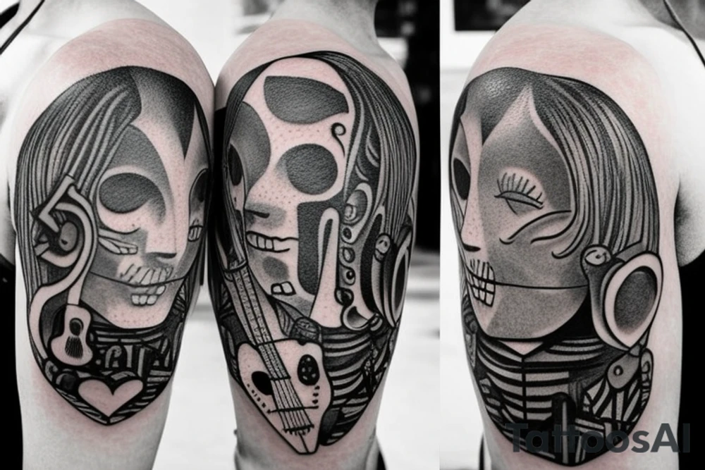 Backpacking Australia with a Guitar and a station Waggon. A brain and a heart fighting each other. tattoo idea