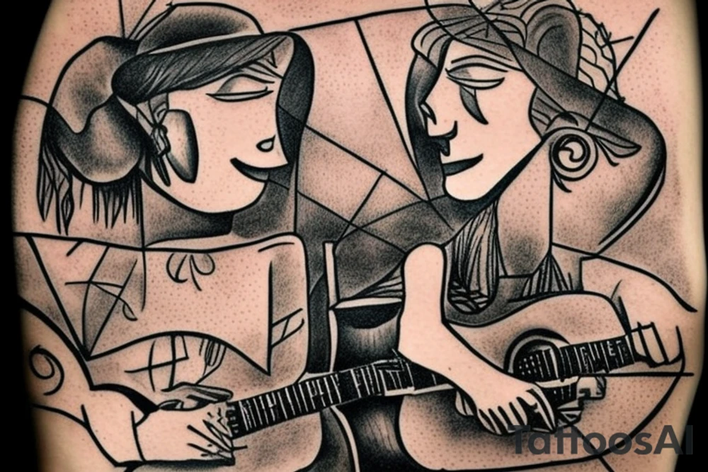 Backpacking Australia with a Guitar and a station Waggon. A brain and a heart fighting each other. tattoo idea