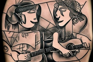 Backpacking Australia with a Guitar and a station Waggon. A brain and a heart fighting each other. tattoo idea