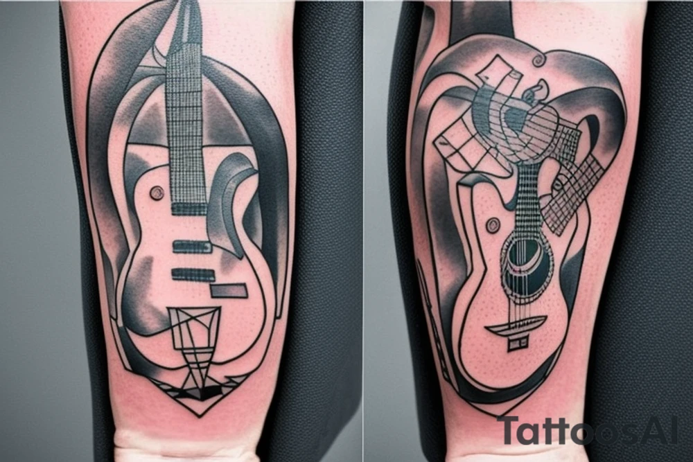 backpacking in australia with a guitar and in a station wagon. A brain and a heart fighting each other. Arm Tattoo tattoo idea