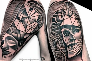 backpacking in australia with a guitar and in a station wagon. A brain and a heart fighting each other. Arm Tattoo tattoo idea