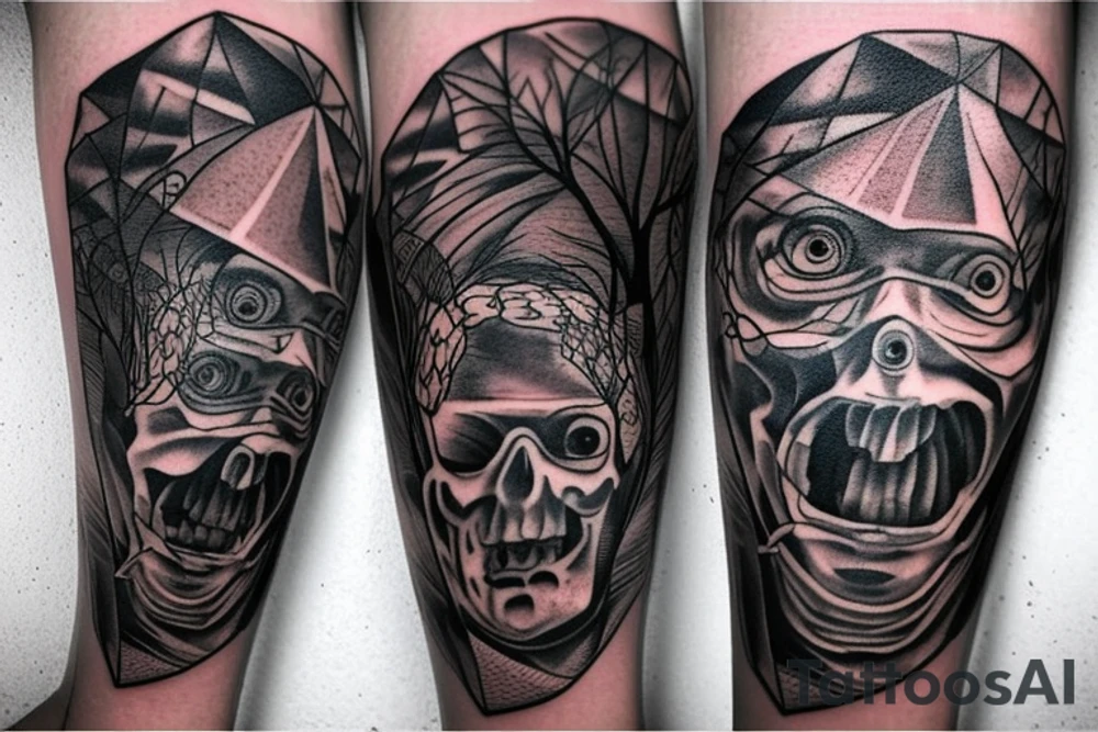 backpacking Australia with a guitar and a station wagon. A brain and a heart fighting each other. Arm Tattoo tattoo idea