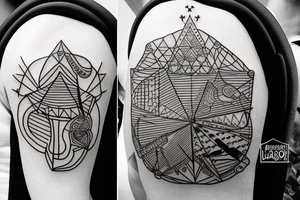 Backpackin Australia with a Guitar and a station waggon. A brain and a Heart fighting each other. Forearm tattoo tattoo idea