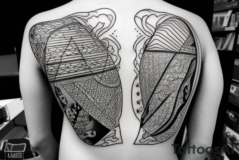 Backpackin Australia with a Guitar and a station waggon. A brain and a Heart fighting each other. tattoo idea