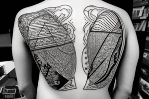 Backpackin Australia with a Guitar and a station waggon. A brain and a Heart fighting each other. tattoo idea