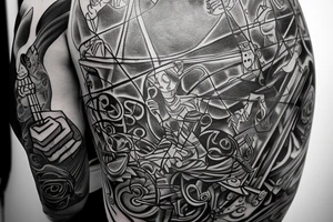Backpacking Australia with a Guitar and a station waggon. A brain and a Heart fighting each other. tattoo idea