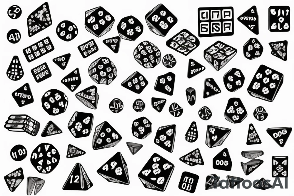 dice with words saying just my luck tattoo idea
