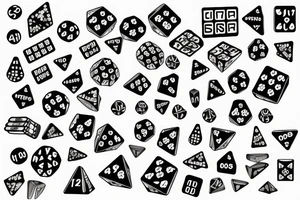 dice with words saying just my luck tattoo idea