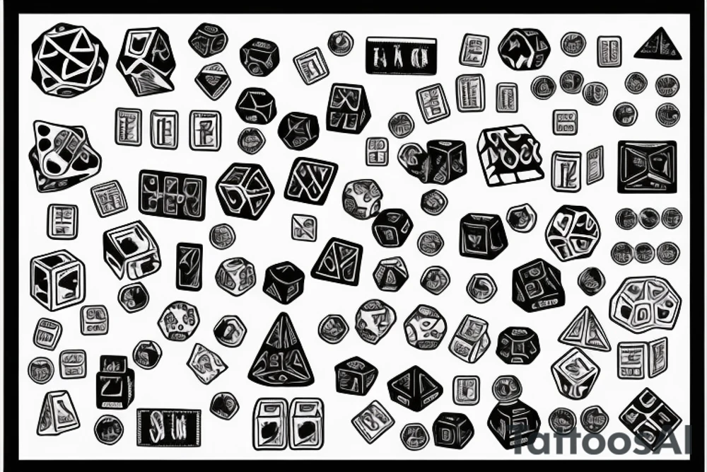 dice with words saying just my luck tattoo idea