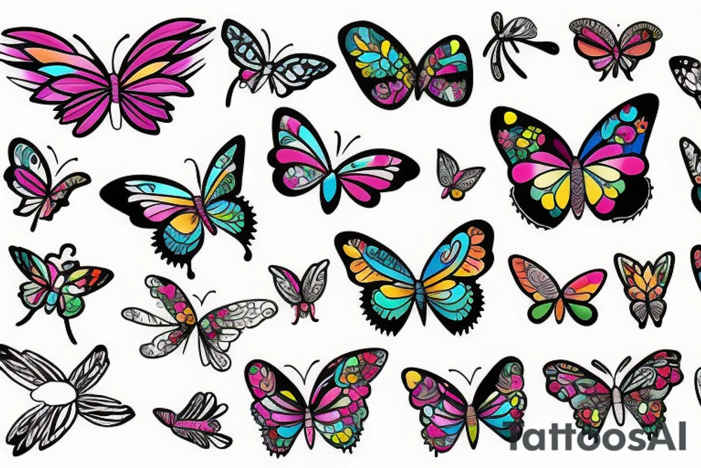 Whimsical butterfly tattoo idea