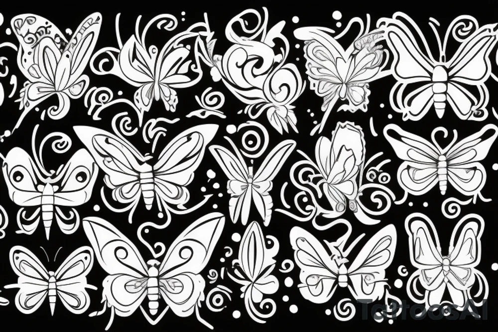 Whimsical butterfly tattoo idea