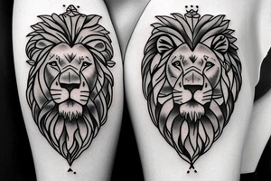 Lion with Jesus tattoo idea