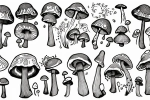 Trippy mushroom tattoo idea