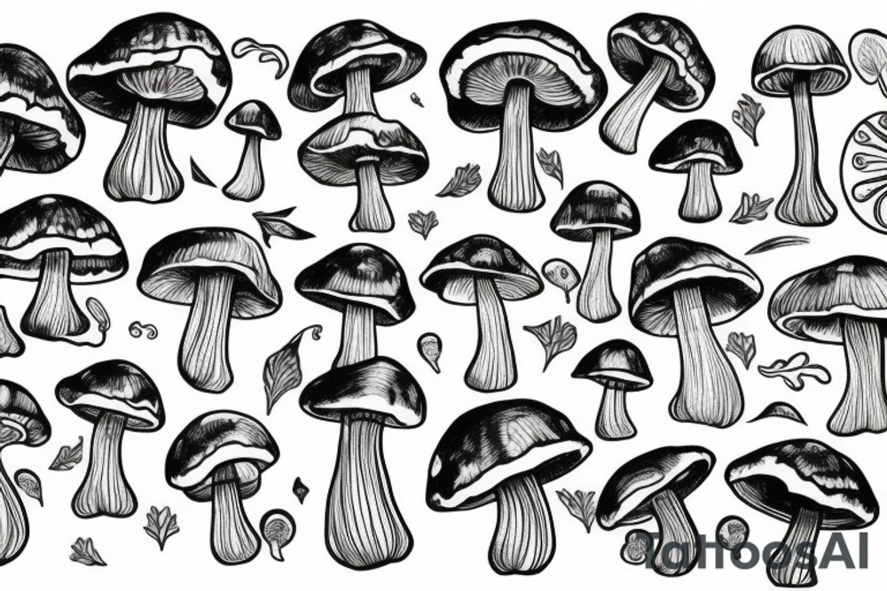 Trippy mushroom tattoo idea