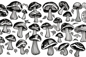 Trippy mushroom tattoo idea