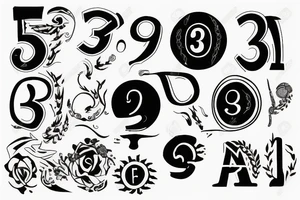 Biscione with number 3 and father symbol tattoo idea