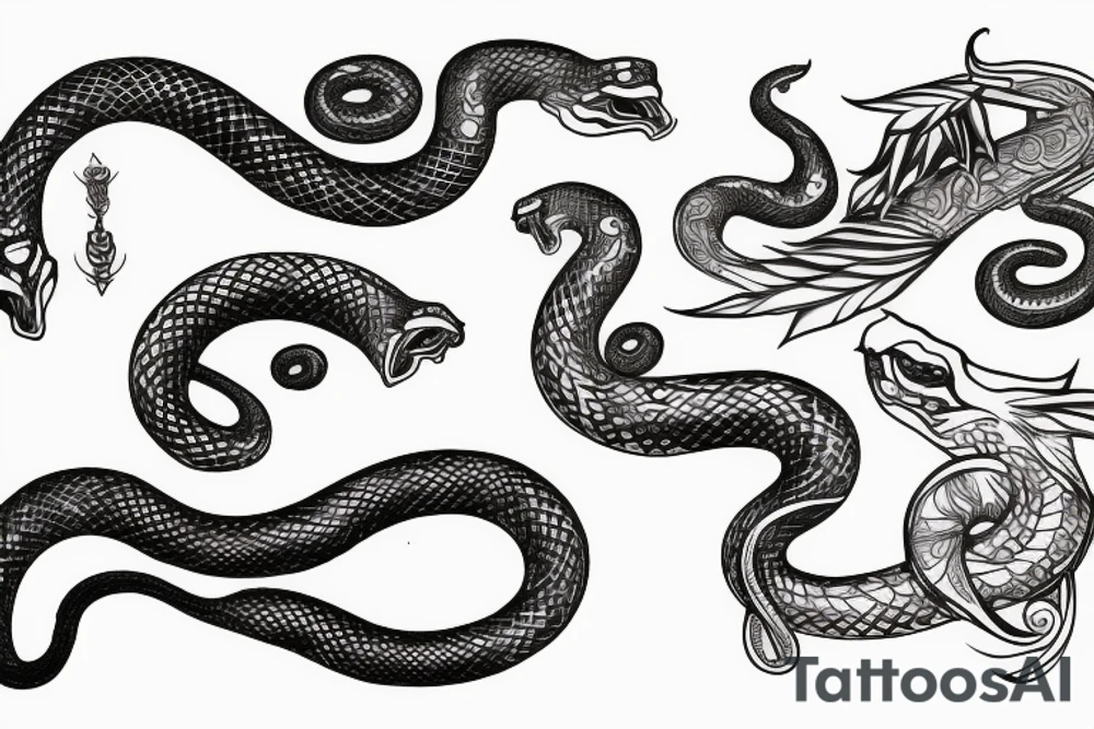 Serpent with 3 tattoo idea