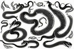 Serpent with number 3 tattoo idea