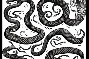 Serpent with number 3 tattoo idea