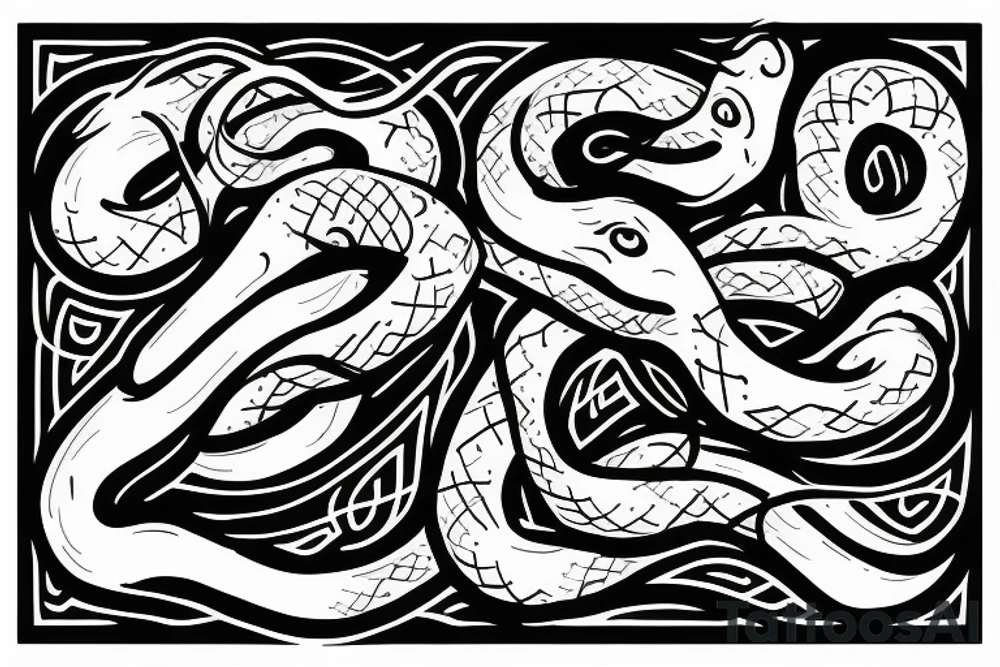 Local God in cursive lettering with a snake tattoo idea