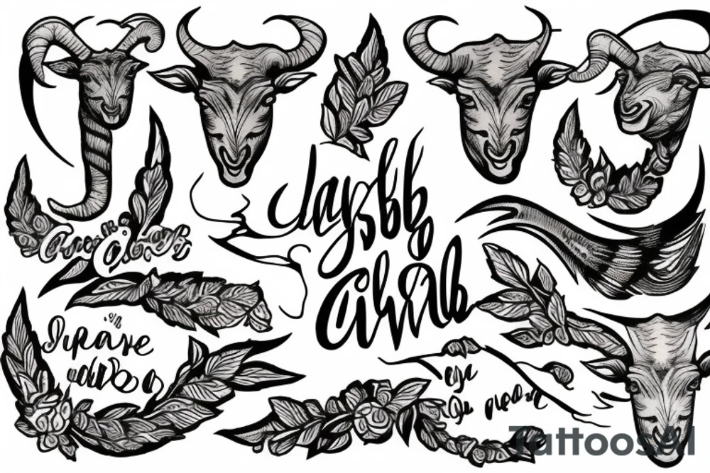 Local God in cursive lettering along with a lamb's head tattoo idea