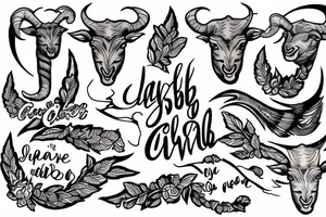 Local God in cursive lettering along with a lamb's head tattoo idea