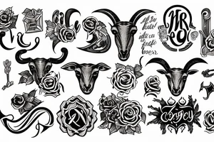 Local God in cursive lettering along with a lamb's head tattoo idea