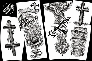 Local God in cursive lettering with a upside down cross tattoo idea