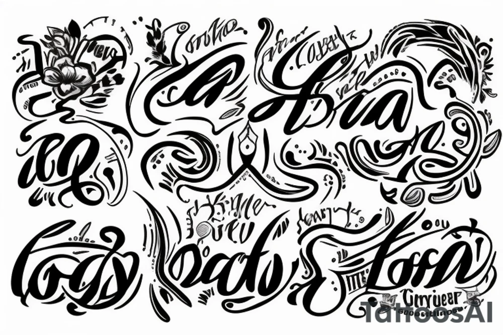 Local God in cursive lettering tattoo idea