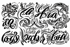 Local God in cursive lettering tattoo idea