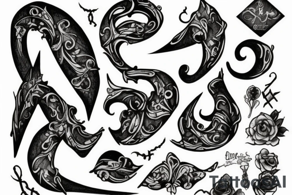 “Er Dani” written in gothic letters tattoo idea