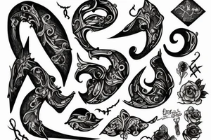 “Er Dani” written in gothic letters tattoo idea