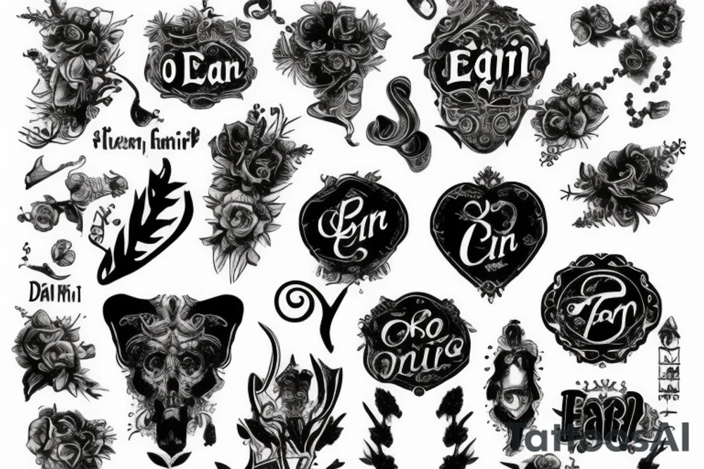 “Er Dani” written in gothic typography tattoo idea