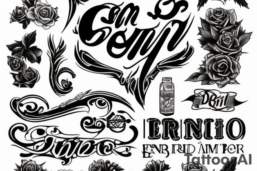 “Er Dani” written in gothic typography tattoo idea