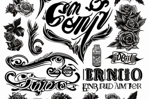 “Er Dani” written in gothic typography tattoo idea