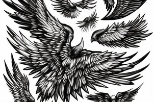 Icarus falling, wings tearing tattoo idea